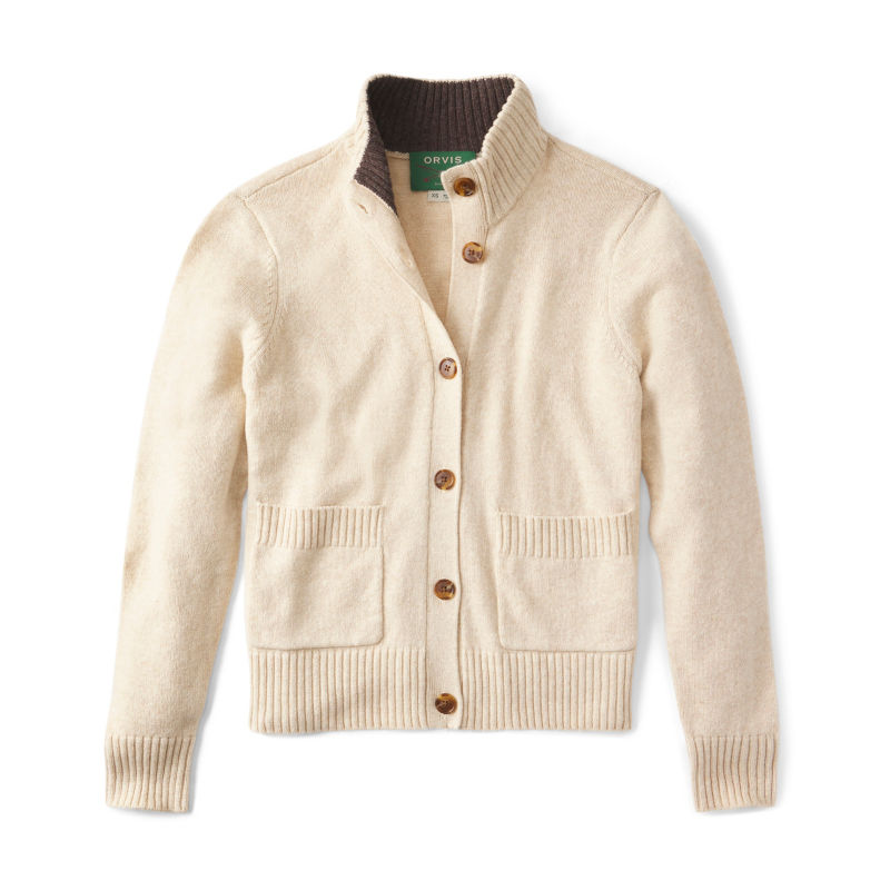 Brookside Button-Down Cardigan - PALE STONE HEATHER