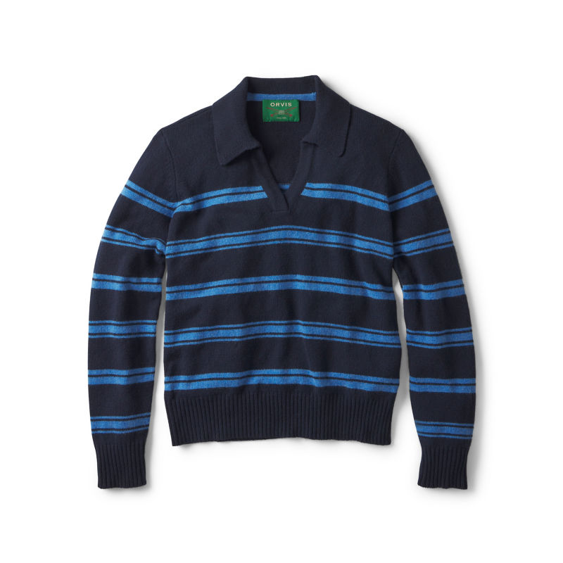 Brookside Striped Polo Sweater - NAVY/BLUE JAY STRIPE image number 4