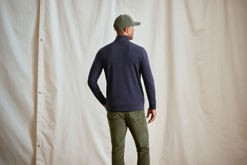 Men&rsquo;s Snowy River 1/4-Zip Sweatshirt - TRUE NAVY HERRINGBONE image number 4