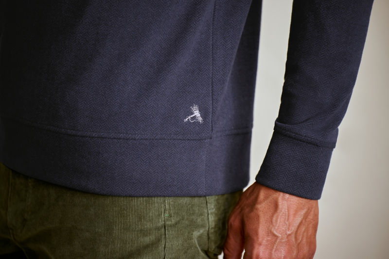 Men&rsquo;s Snowy River 1/4-Zip Sweatshirt - TRUE NAVY HERRINGBONE image number 2