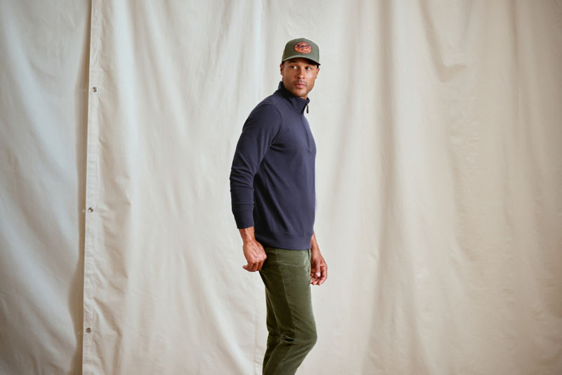 Men&rsquo;s Snowy River 1/4-Zip Sweatshirt - TRUE NAVY HERRINGBONE image number 3