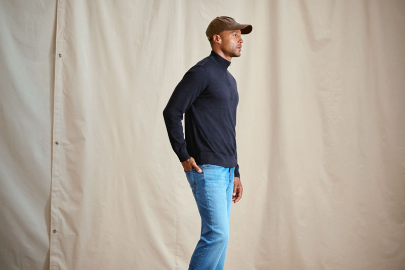 Lightweight Merino 1/4-Zip - DARK NAVY HEATHER image number 3