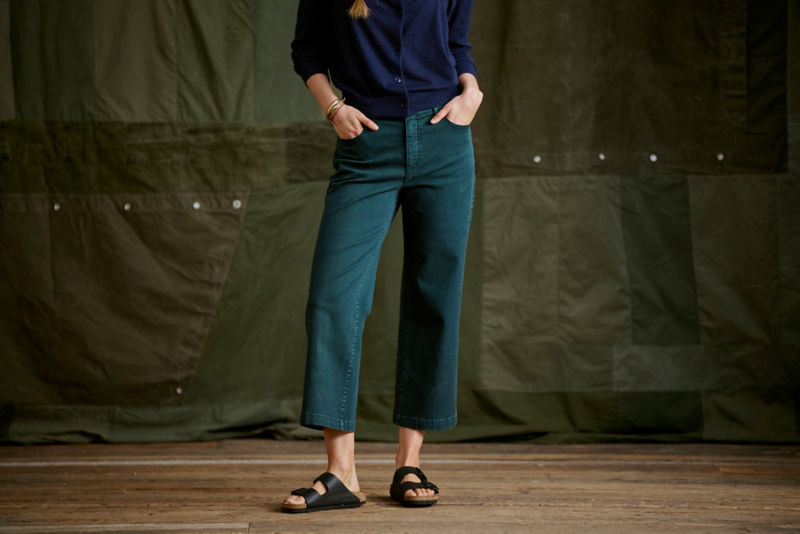 Kut from the Kloth&reg; Charlotte Twill High-Rise Wide-Leg Jeans - PEACOCK