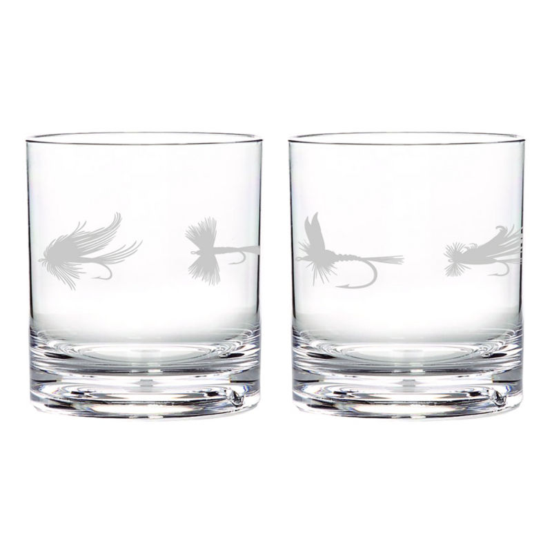 Fly Fishing Cocktail Glasses - DRY FLIES