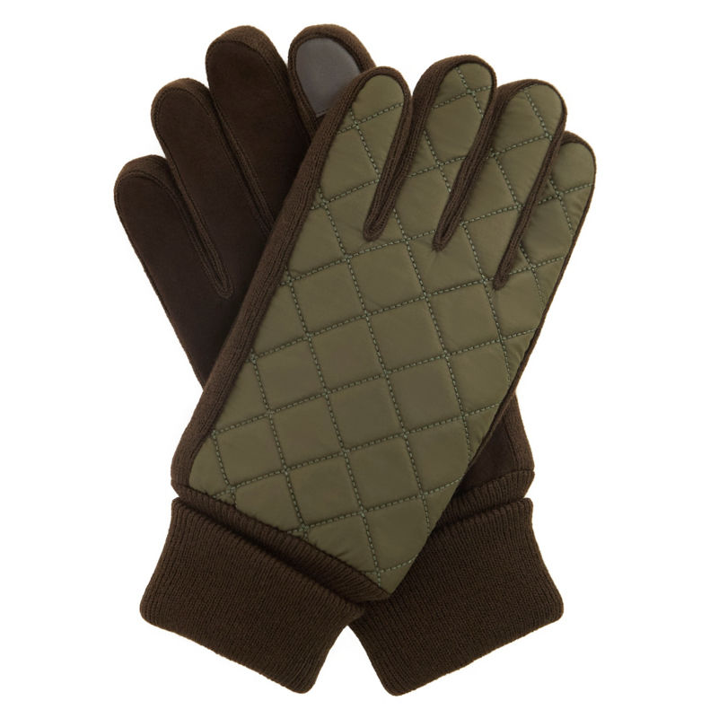 Barbour&reg; Magnus Quilt Gloves - FOREST/BROWN