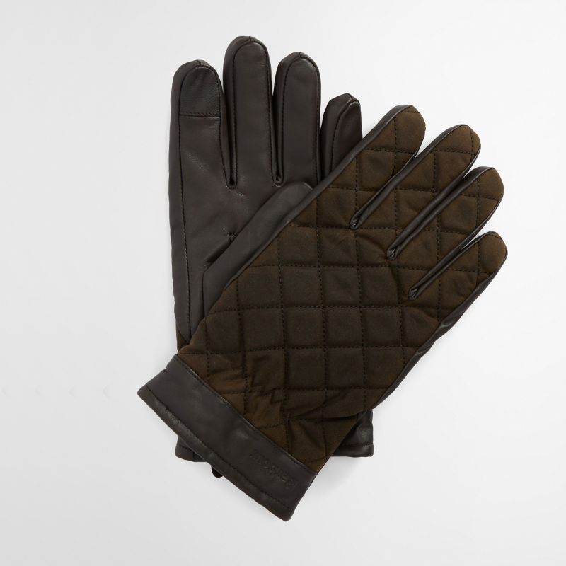 Barbour&reg; Dalegarth Waxed Gloves - OLIVE/BROWN