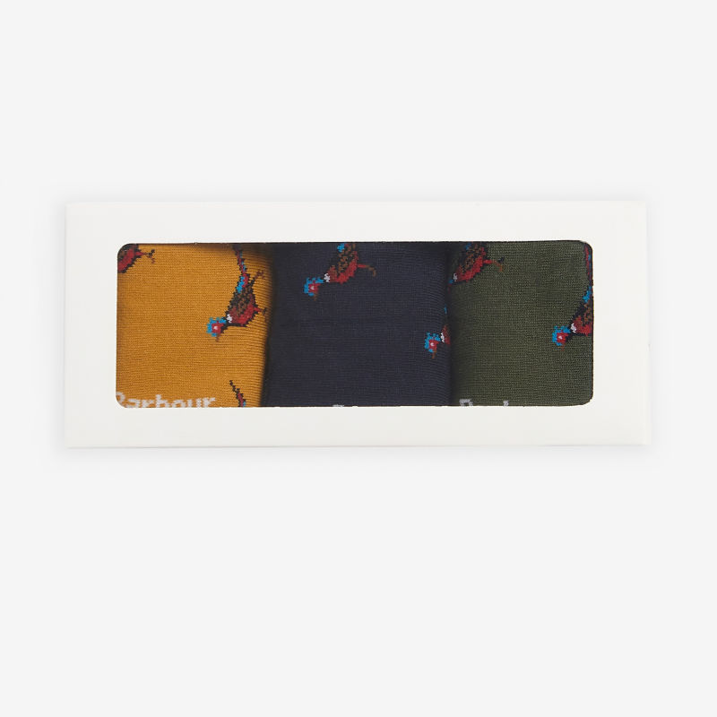 Barbour&reg; Pheasant Socks Gift Box - FOREST MIST image number 1