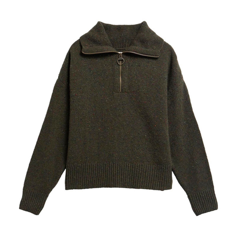 Barbour&reg; Lavensdale 1/2-Zip Fleck Sweater - OLIVE image number 1