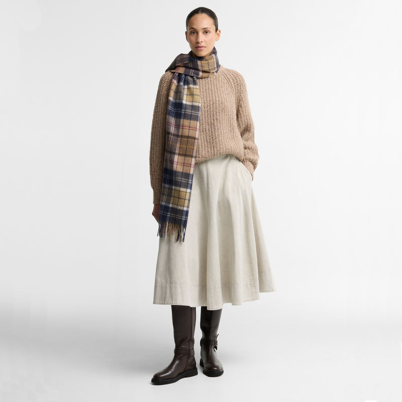 Barbour&reg; Serena Tartan Scarf - BIRCHWOOD/MUTED TARTAN image number 4