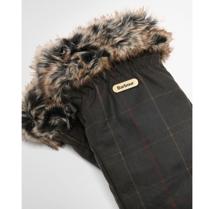 Barbour&reg; Tartan Waxed Mitts - DARK CLASSIC TARTAN image number 1
