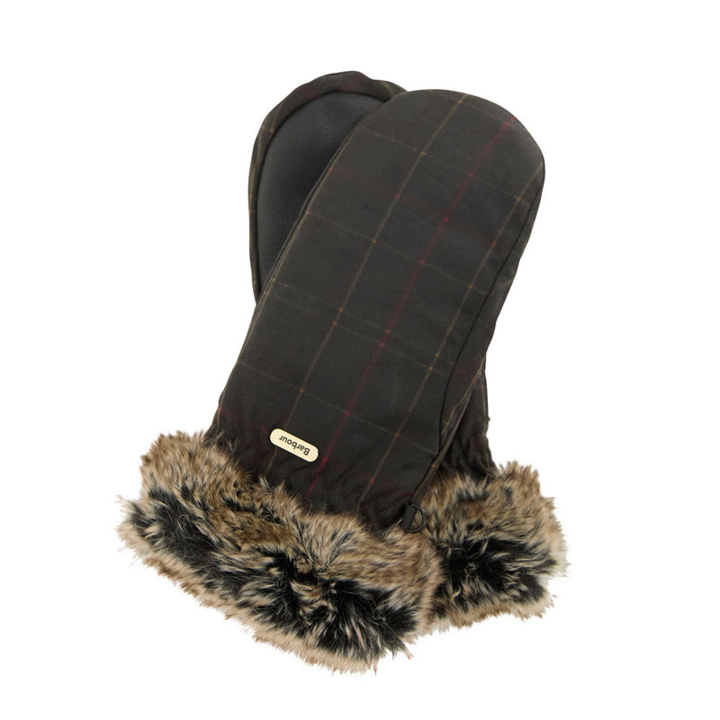 Barbour&reg; Tartan Waxed Mitts - DARK CLASSIC TARTAN