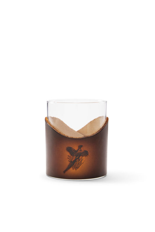 Leather-Wrapped Whiskey Glass - 