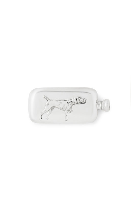 Pointer Dog Pewter Flask - 