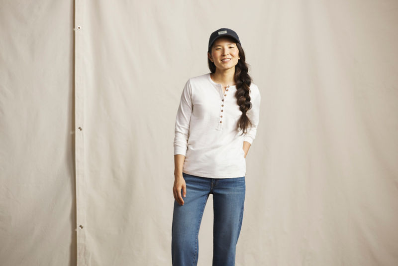 Bromley Slub Long-Sleeve Henley - SNOW
