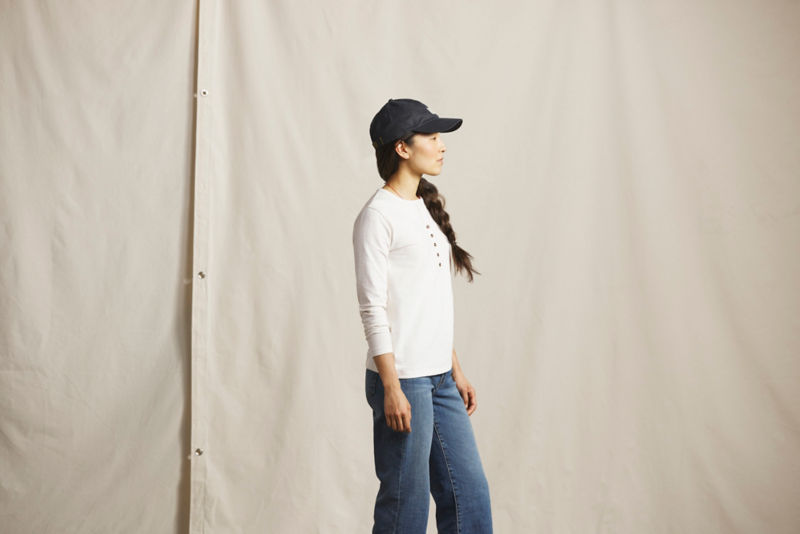 Bromley Slub Long-Sleeve Henley - SNOW image number 1