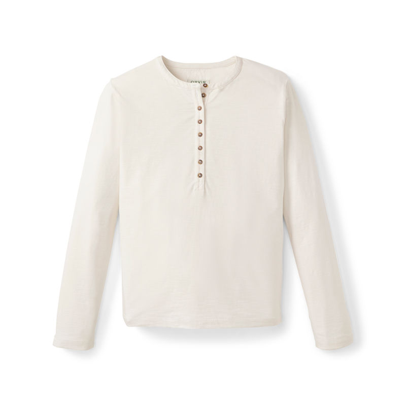 Bromley Slub Long-Sleeve Henley - SNOW image number 3