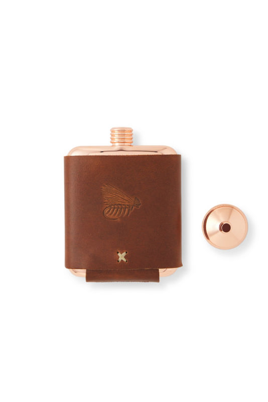 Whiskey Leatherworks Personalized Copper Flask - ENGLISH TAN