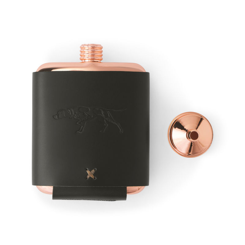 Whiskey Leatherworks Personalized Copper Flask - FLYNN GREEN