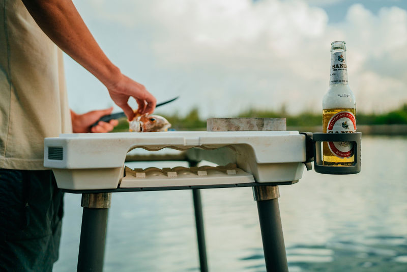 Image of a PECOS table and beverage holder.