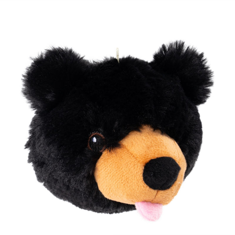 Black Bear Head 2-in-1 Dog Toy -  image number 1