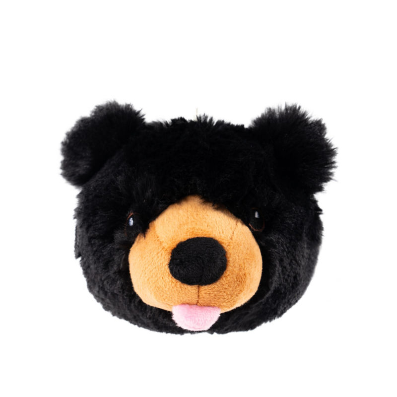 Black Bear Head 2-in-1 Dog Toy - 