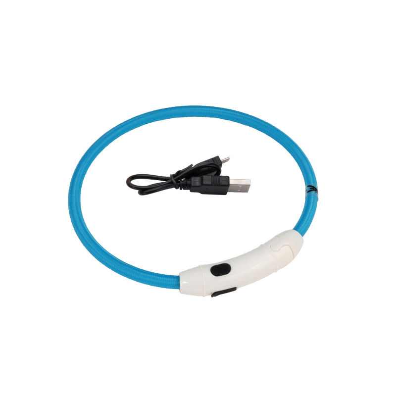 Light-Up Rechargeable Safety Dog Necklace - BLUE