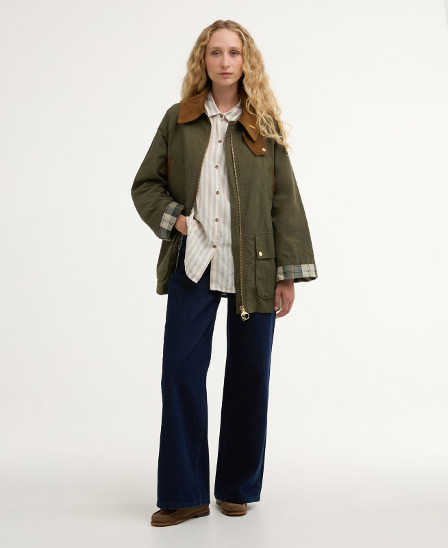 Women&rsquo;s Barbour&reg; Icons Bedale Showerproof Jacket - IVY GREEN/ANCIENT