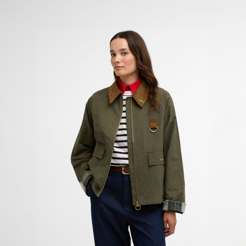 Women&rsquo;s Barbour&reg; Icons Spey Showerproof Jacket - IVY GREEN/ANCIENT