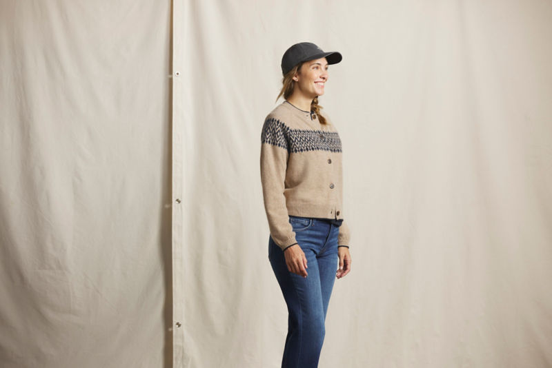 Fair Isle Boiled Cashmere Cardigan - OATMEAL FAIRISLE image number 2