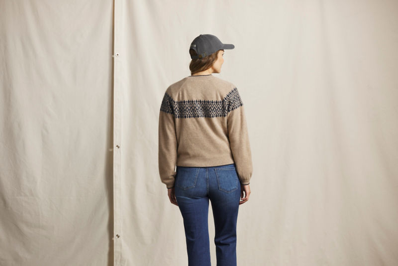Fair Isle Boiled Cashmere Cardigan - OATMEAL FAIRISLE image number 3