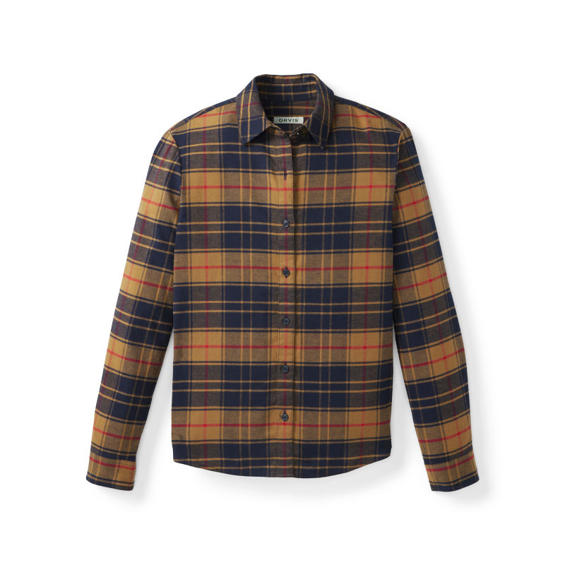 Women&rsquo;s Flat Creek Tech Flannel Shirt - VICUNA/NAVY PLAID image number 4