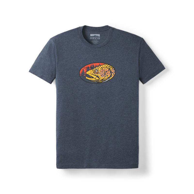Men&rsquo;s Brown Trout Graphic T-Shirt - DARK NAVY