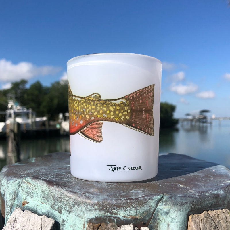 Jeff Currier Frosted Rocks Glass - BROOK TROUT image number 1