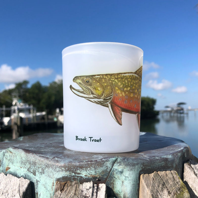 Jeff Currier Frosted Rocks Glass - BROOK TROUT