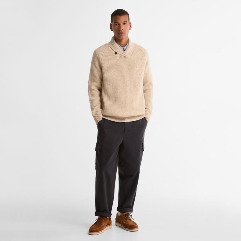 Barbour&reg; Essentials Fleck Shawl Neck Sweater - PEARL