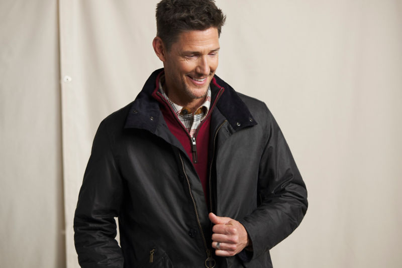 Barbour&reg; Modern Powell Waxed Jacket - NAVY image number 1