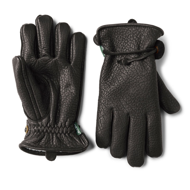Bison Leather Winter Gloves - BLACK