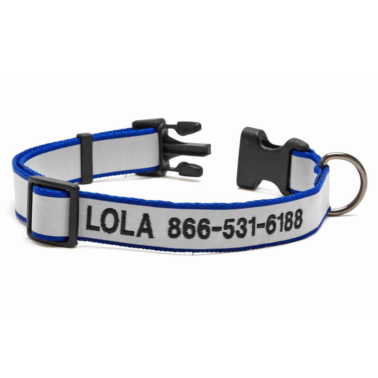 Personalized Reflective Collar - BLUE image number 0