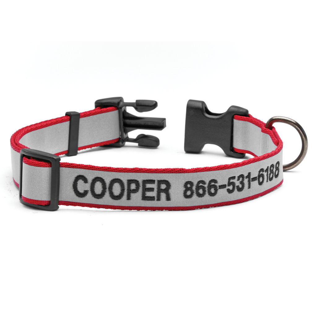 Personalized Reflective Collar - RED image number 0