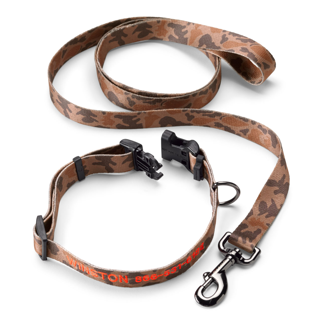 Personalized Adjustable Dog Collar with Leash - ORVIS 1971 CAMO image number 0