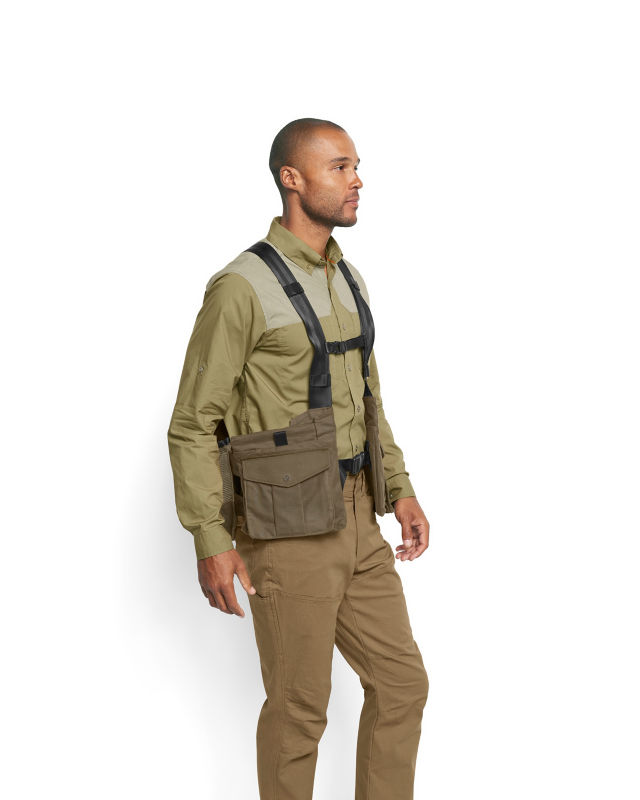 Waxed Cotton Strap Vest - DARK KHAKI image number 2