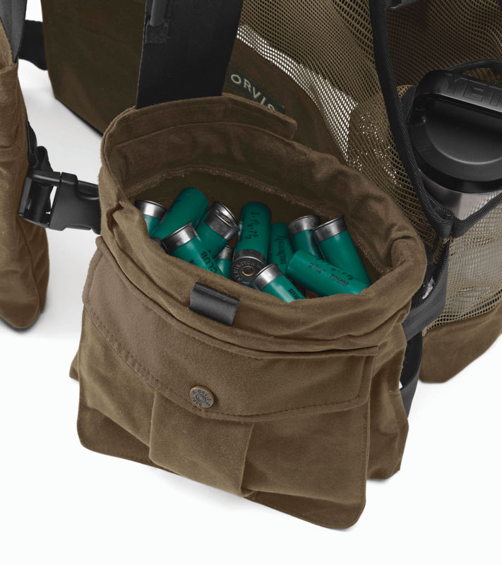 Waxed Cotton Strap Vest - DARK KHAKI image number 4