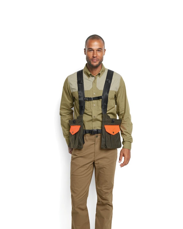 Waxed Cotton Strap Vest - OLIVE BLAZE image number 2