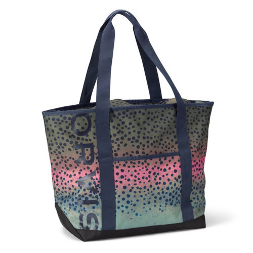 An Orvis Adventure Tote in rainbow trout.