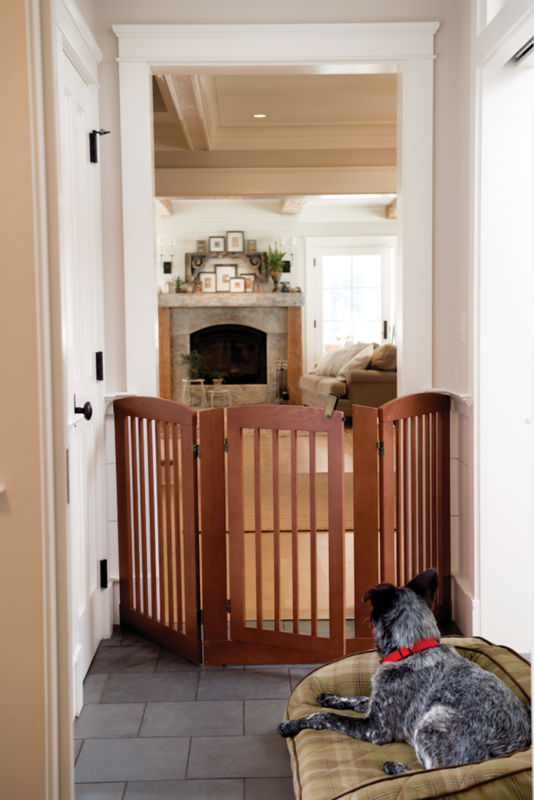 Freestanding ThreePanel Dog Gate With Door Orvis