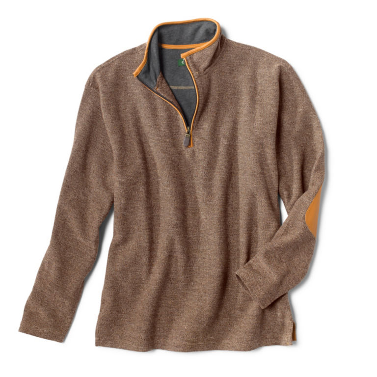 Simoom Tweed Quarter-Zip Sweatshirt - CHOCOLATE image number 0