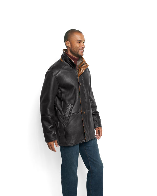 World&rsquo;s Finest Shearling Coat - BLACK image number 2