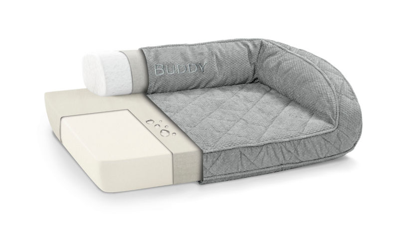 Orvis Memory Foam Dog Bed cross-section showing layers