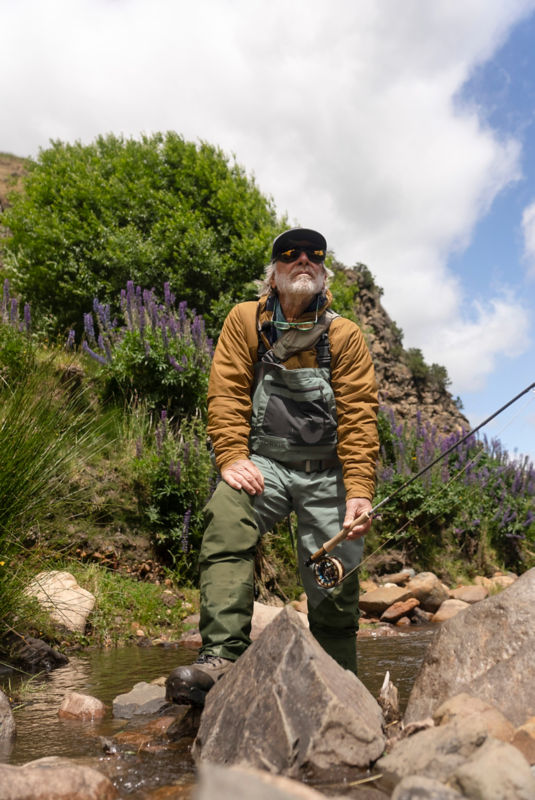 Tom shows off some great fly tying materials.