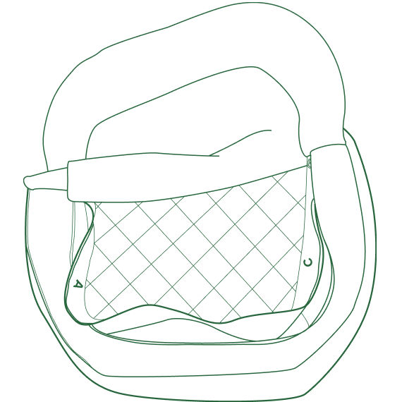 Illustration of step 1, Lay the cover out upside down and open all zippers.